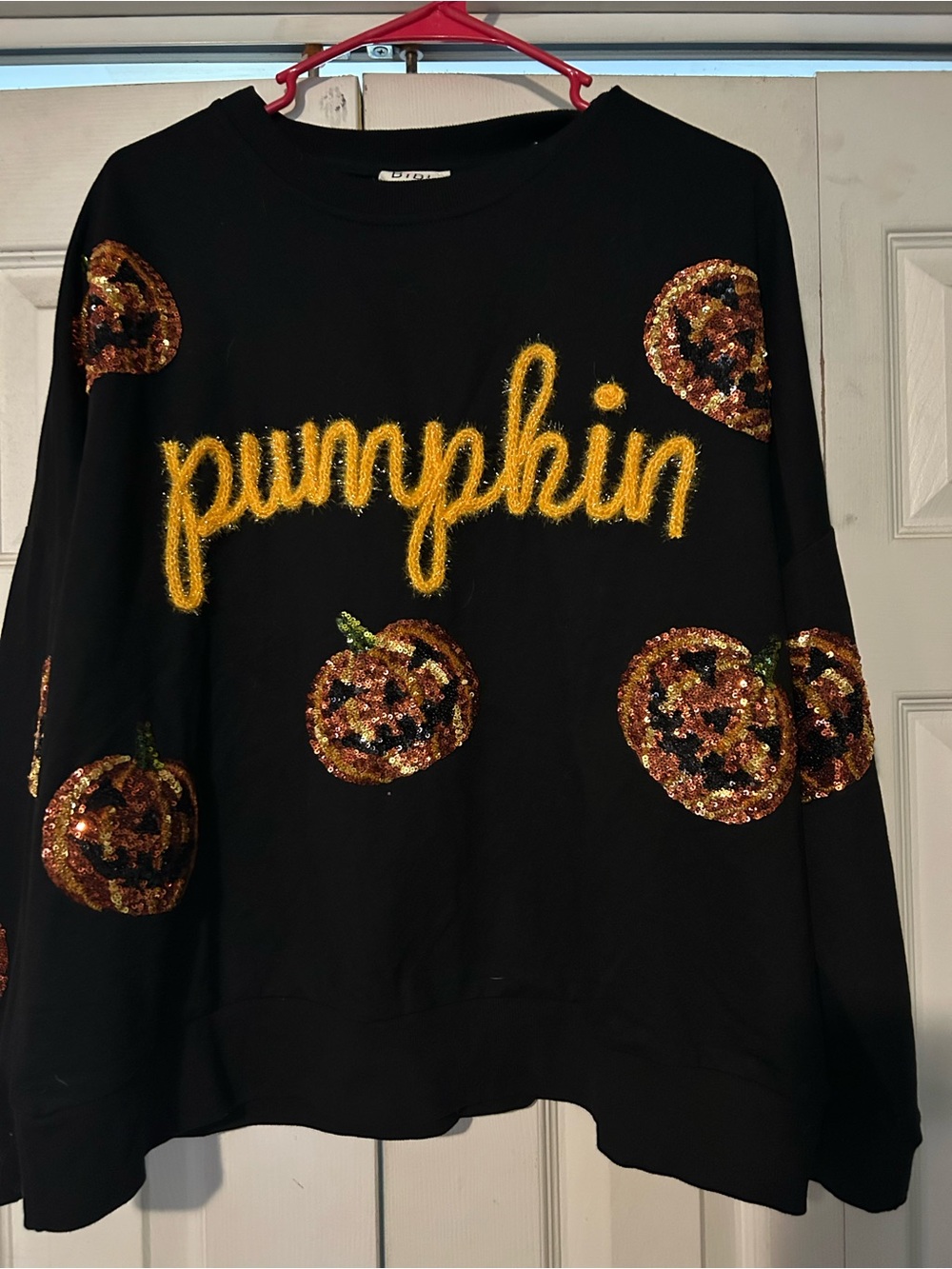Sequined  pumpkin sweatshirt